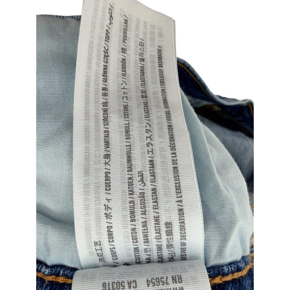 Abercrombie & Fitch 90s Straight Ultra High Rise Distressed Blue Jeans 32 14R‎ - Picture 6 of 6